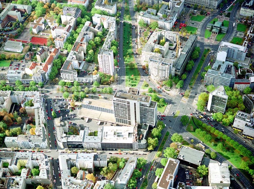 Berlin - Charlottenburg from above - PHILIPS-Hochhaus an der Urania / Nähe Wittenbergplatz in Berlin - Charlottenburg.