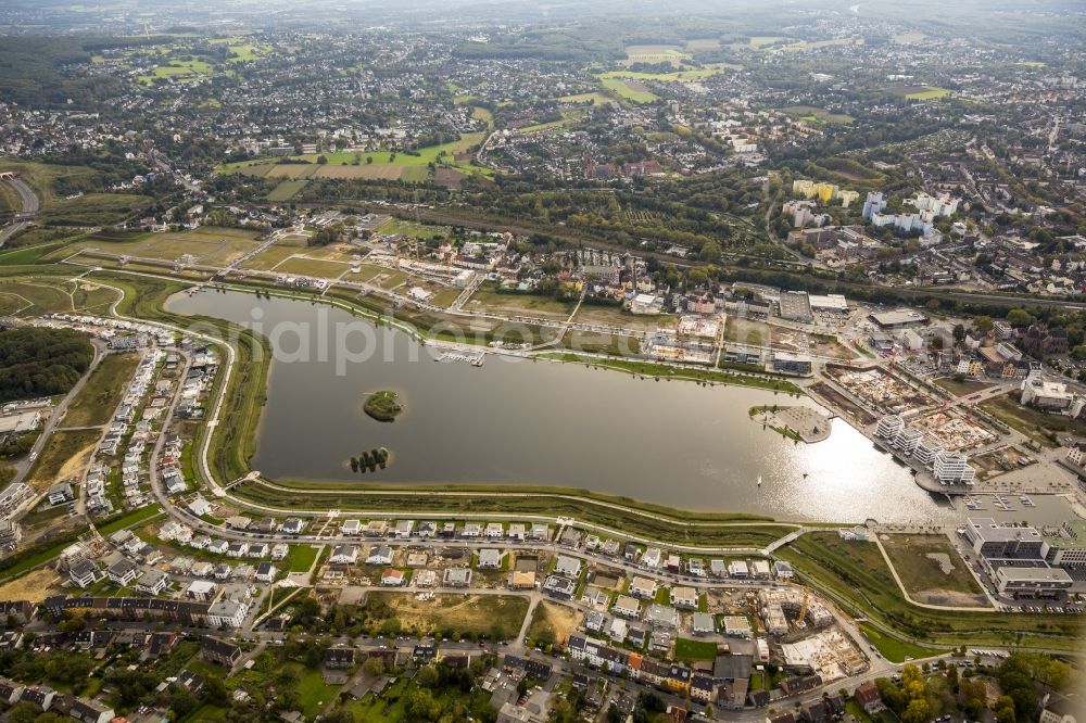 Aerial image Dortmund OT Hörde - View of the lake Phoenix in the district Hoerde in Dortmund in the state North Rhine-Westphalia