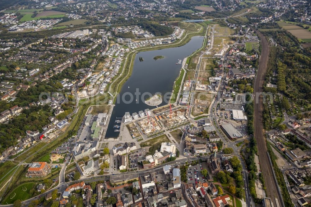 Dortmund OT Hörde from above - View of the lake Phoenix in the district Hoerde in Dortmund in the state North Rhine-Westphalia