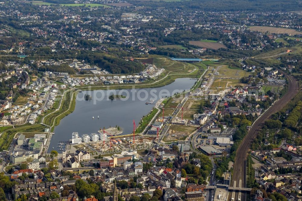 Dortmund OT Hörde from the bird's eye view: View of the lake Phoenix in the district Hoerde in Dortmund in the state North Rhine-Westphalia