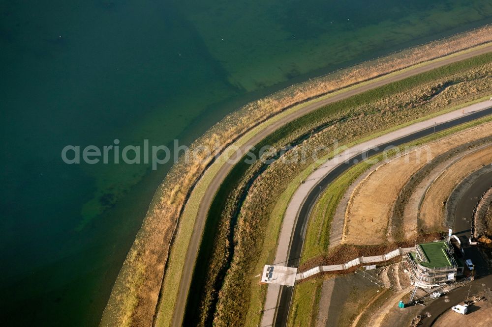 Dortmund from the bird's eye view: Phoenix Lake in the district Horde on the former site of the Hermannshuette to create a large lake with residential areas