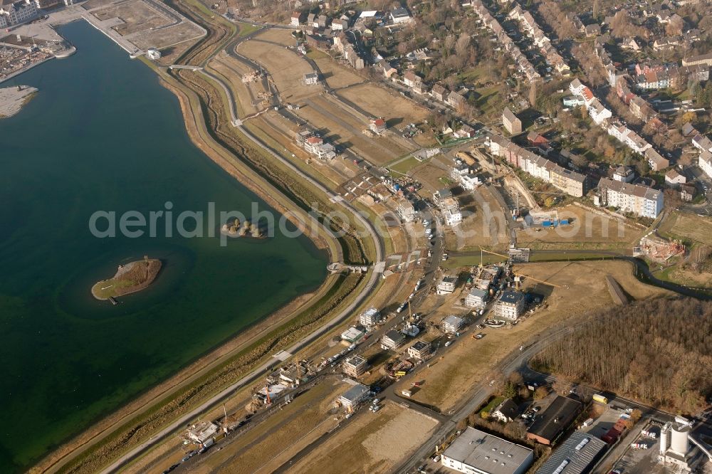 Aerial photograph Dortmund - Phoenix Lake in the district Horde on the former site of the Hermannshuette to create a large lake with residential areas