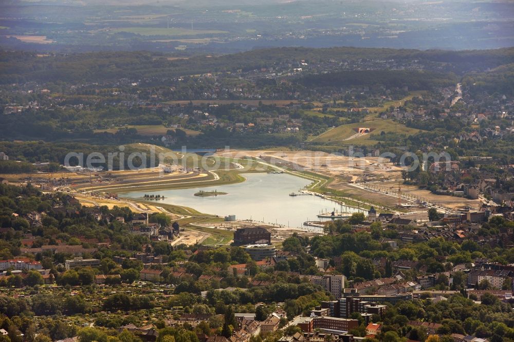 Aerial photograph Dortmund Hörde - Phoenix Lake in the district Horde on the former site of the Hermannshuette to create a large lake with residential areas