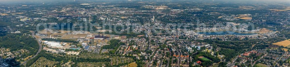 Dortmund from above - Lake PhoenixSee in the district Hoerde in Dortmund in the state North Rhine-Westphalia, Germany