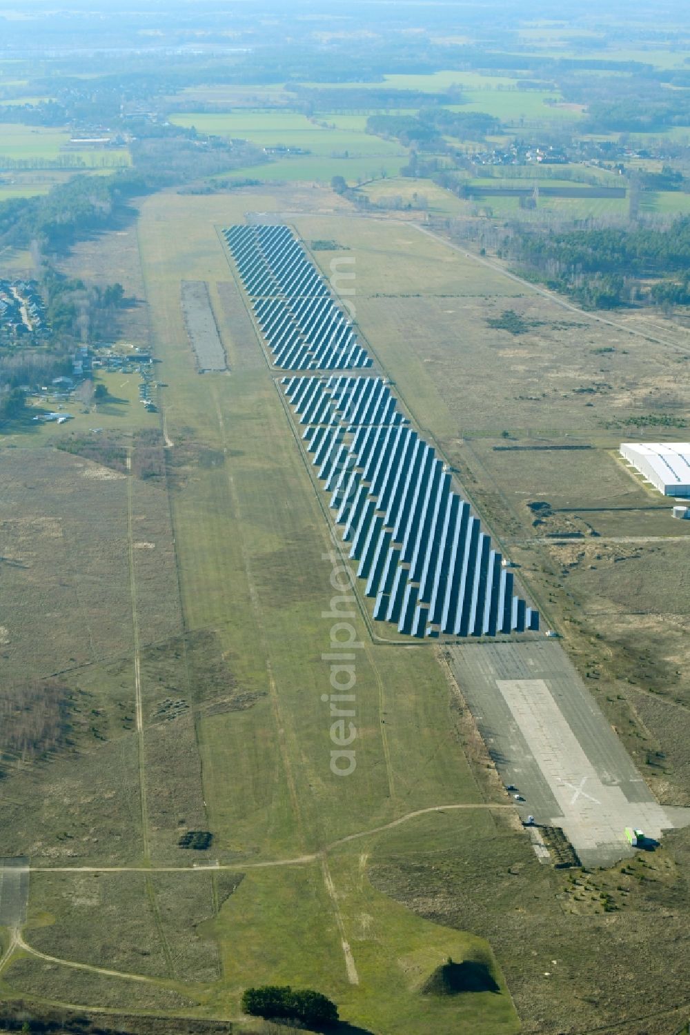 Cottbus from above - Solar plant in Cottbus in Brandenburg