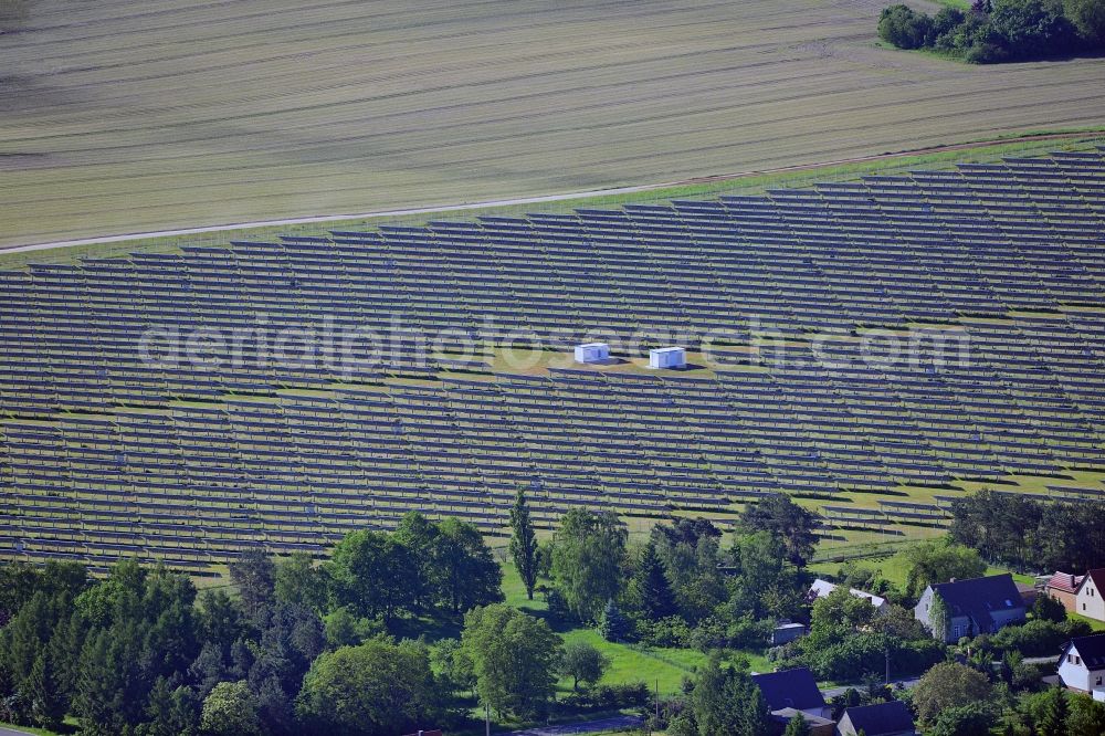 Aerial image Mochau - Photovoltaics - Solar Power Plant in Mochau in Saxony-Anhalt