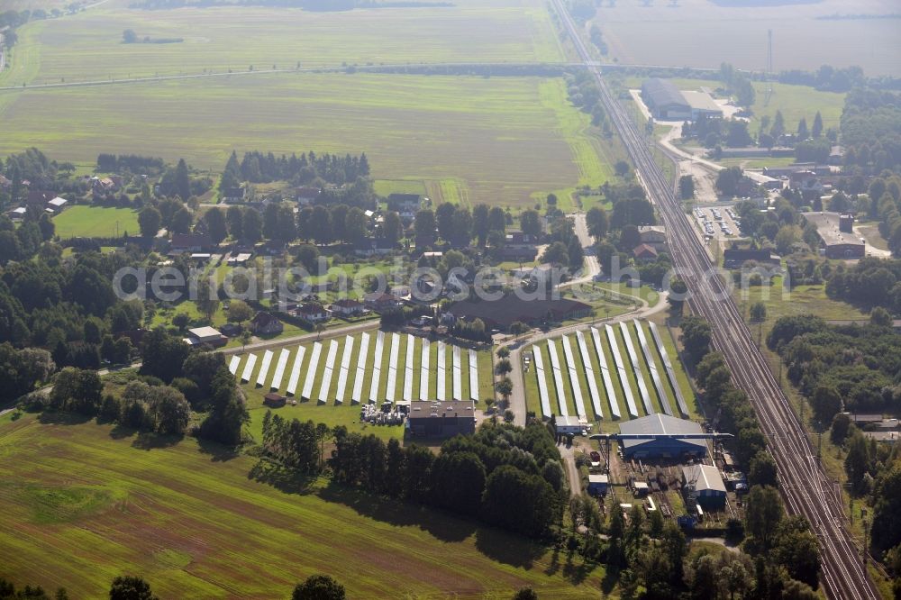 Aerial photograph Brahlstorf - Photovoltaic solar power plant in Brahlstorf in Mecklenburg-Western Pomerania