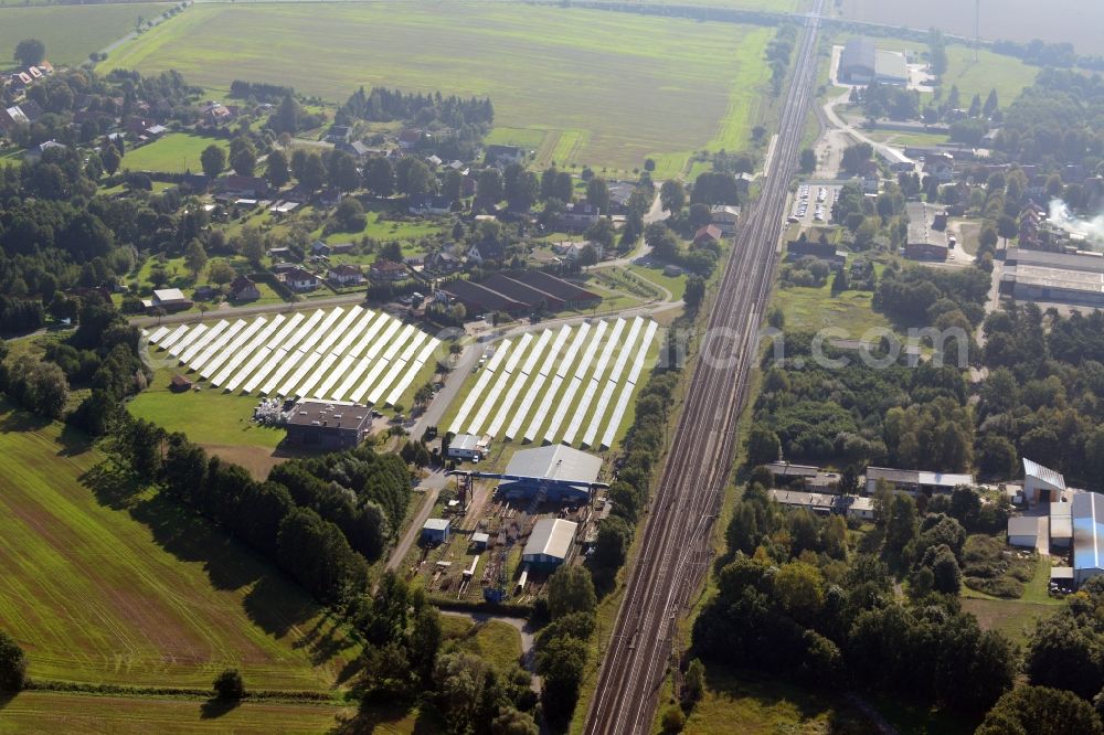 Brahlstorf from above - Photovoltaic solar power plant in Brahlstorf in Mecklenburg-Western Pomerania