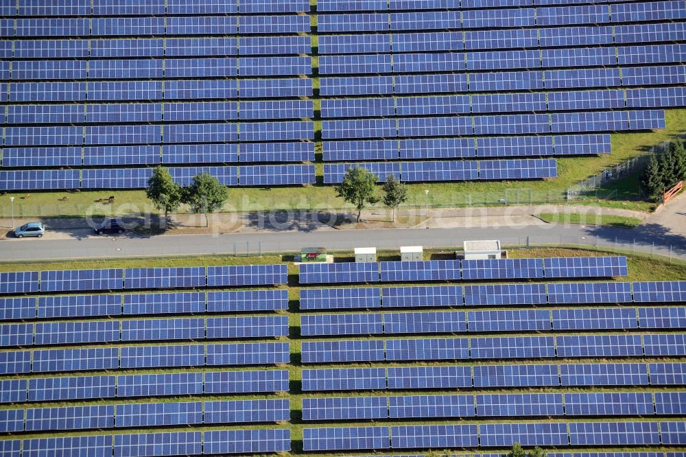 Aerial photograph Brahlstorf - Photovoltaic solar power plant in Brahlstorf in Mecklenburg-Western Pomerania