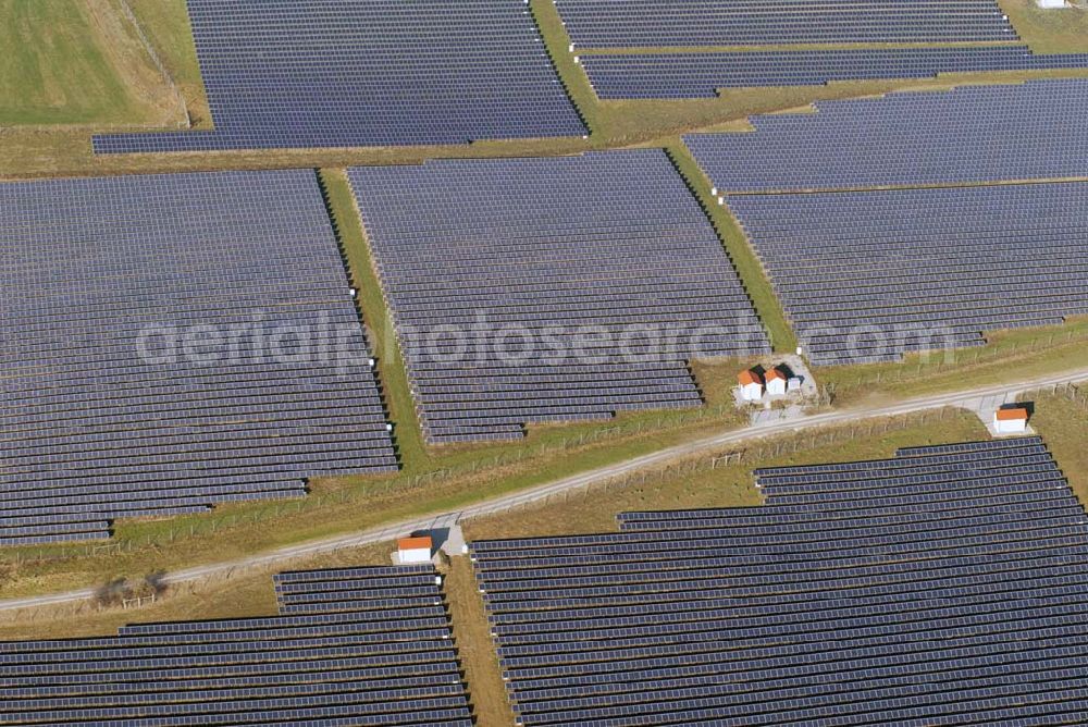 Aerial photograph Odelzhausen - , Blick auf eine Photovoltaikanlage im Ortsteil Miegersbach gelegen. Phönix SonnenStrom AG, Hirschbergstraße 8, 85254 Sulzemoos, Tel: 08135- 938-000, Fax: 08135-938-099,