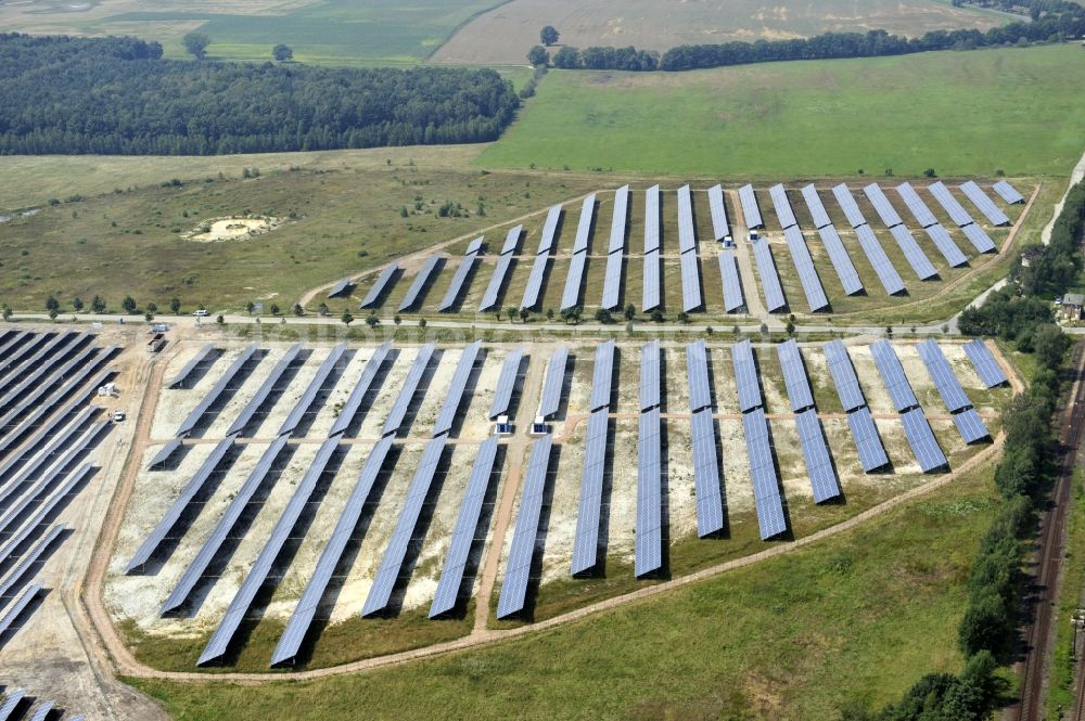 Aerial photograph Horka - HORKA 07/27/2012 View of a photovoltaic system / solar power plant in Horka in Saxony. The solar system is a project of the Conecon GmbH