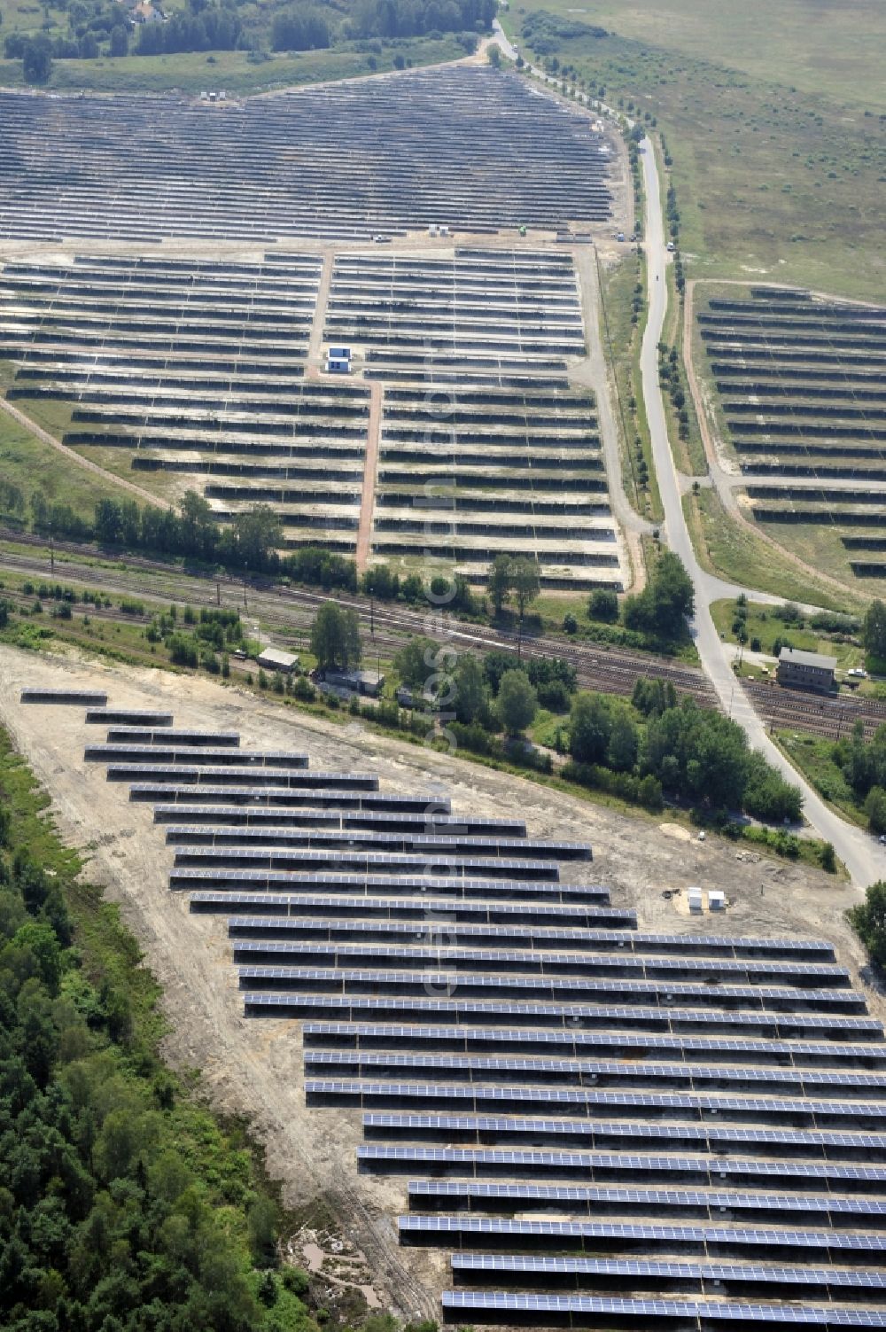 Aerial photograph Horka - HORKA 07/27/2012 View of a photovoltaic system / solar power plant in Horka in Saxony. The solar system is a project of the Conecon GmbH