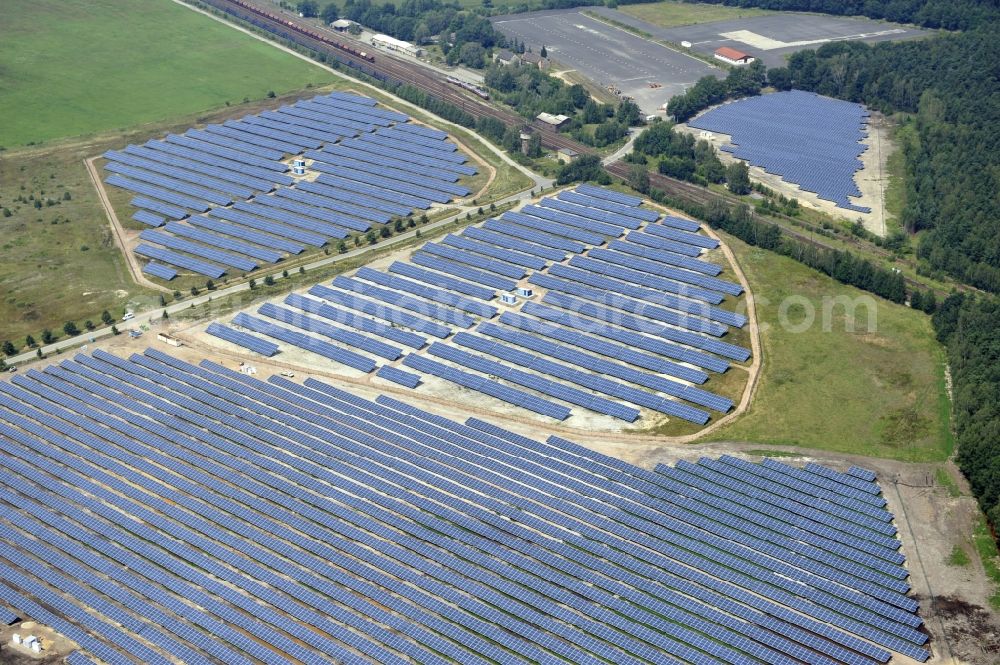 Aerial photograph Horka - HORKA 07/27/2012 View of a photovoltaic system / solar power plant in Horka in Saxony. The solar system is a project of the Conecon GmbH