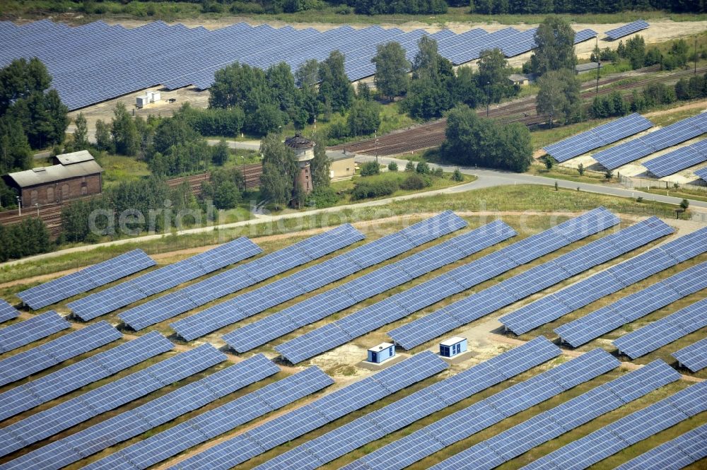 Aerial photograph Horka - HORKA 07/27/2012 View of a photovoltaic system / solar power plant in Horka in Saxony. The solar system is a project of the Conecon GmbH