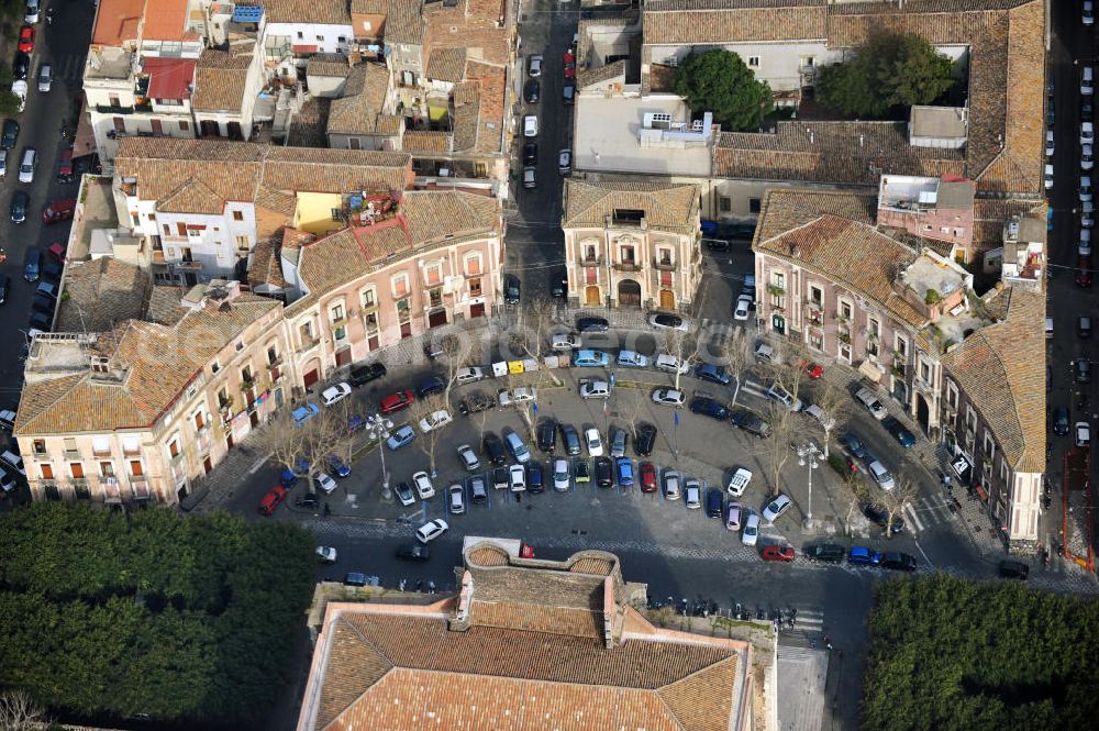 Catania Sizilien from above - Square Piazza Dante in Catania on Sicily in Italy