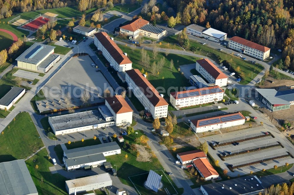 Aerial image Gera - The German armed forces army engineer barracks Gera-Hain in Thuringia resident the tank army engineer battalion 701 and the army engineer battalion 903