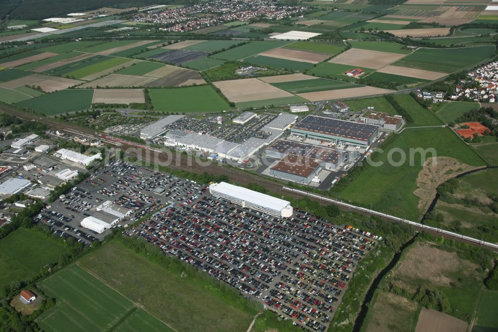 Groß-Gerau from above - Parking space for a car depot in Gross - Gerau in the state of Hesse