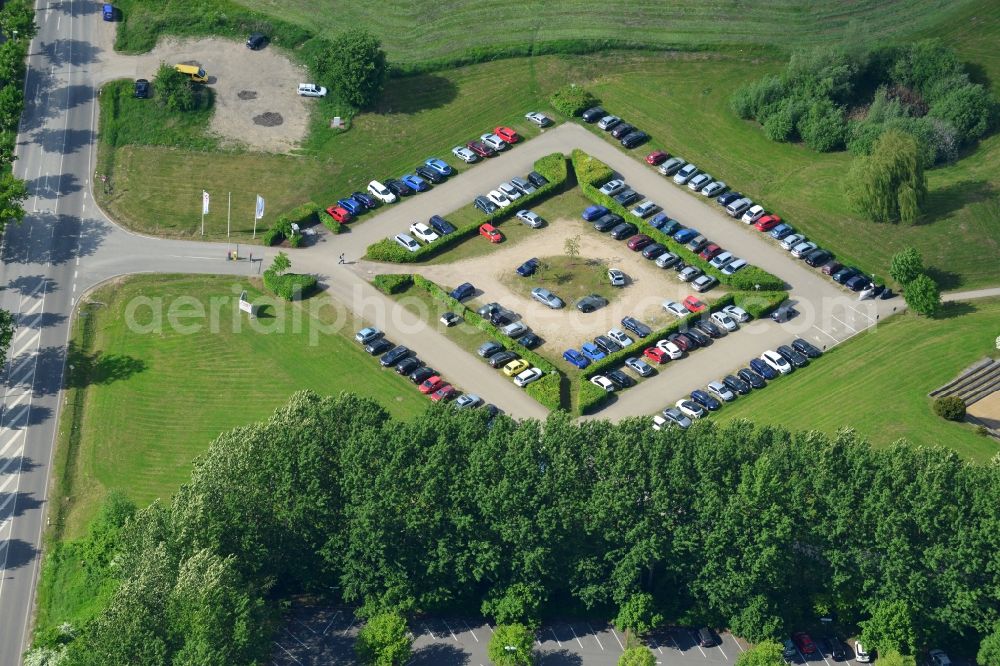 Aerial image Schwerin - Automobile and automotive parking- area in Schwerin in the state Mecklenburg - Western Pomerania