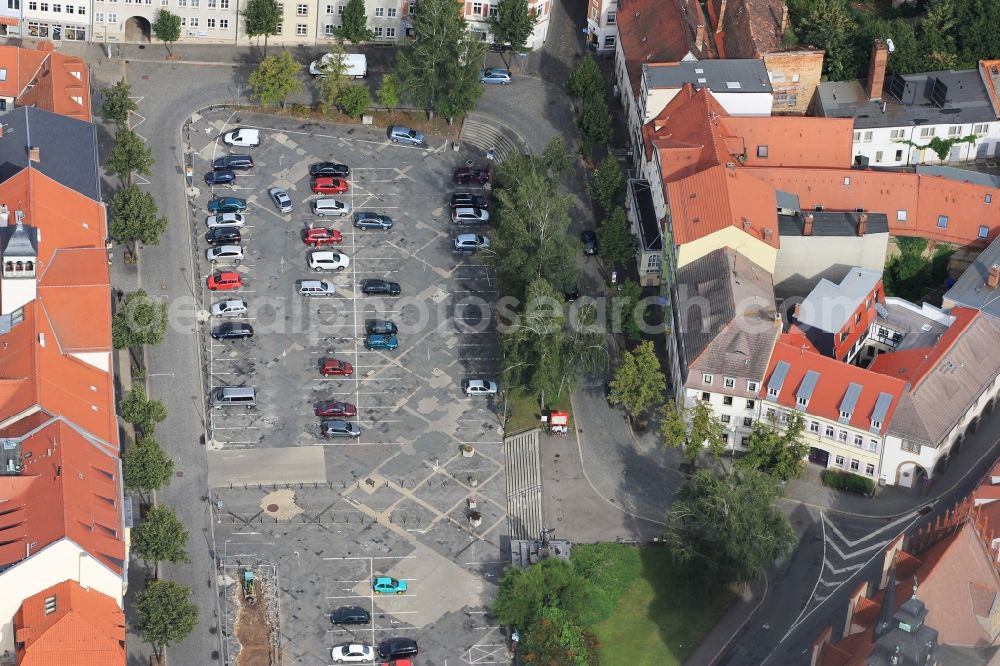 Aerial photograph Zeitz - Automobile and automotive parking- area in Zeitz in the state Saxony-Anhalt