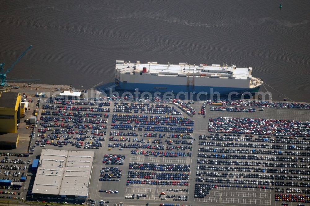 Aerial photograph Bremen - Car loading at West Pier in Bremen