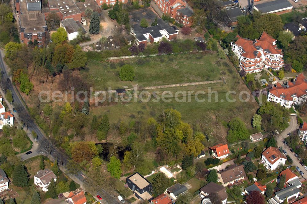 Aerial image Berlin - Blick auf die Planungs- und Baufläche für Einfamilienhäuser an der Frohnauer Strasse in 13467 Berlin - ein Projekt der CONCEPT BAU - PREMIER GmbH, Engeldamm 64b, 10179 Berlin, Tel.: 030.23 12 03 - 0.