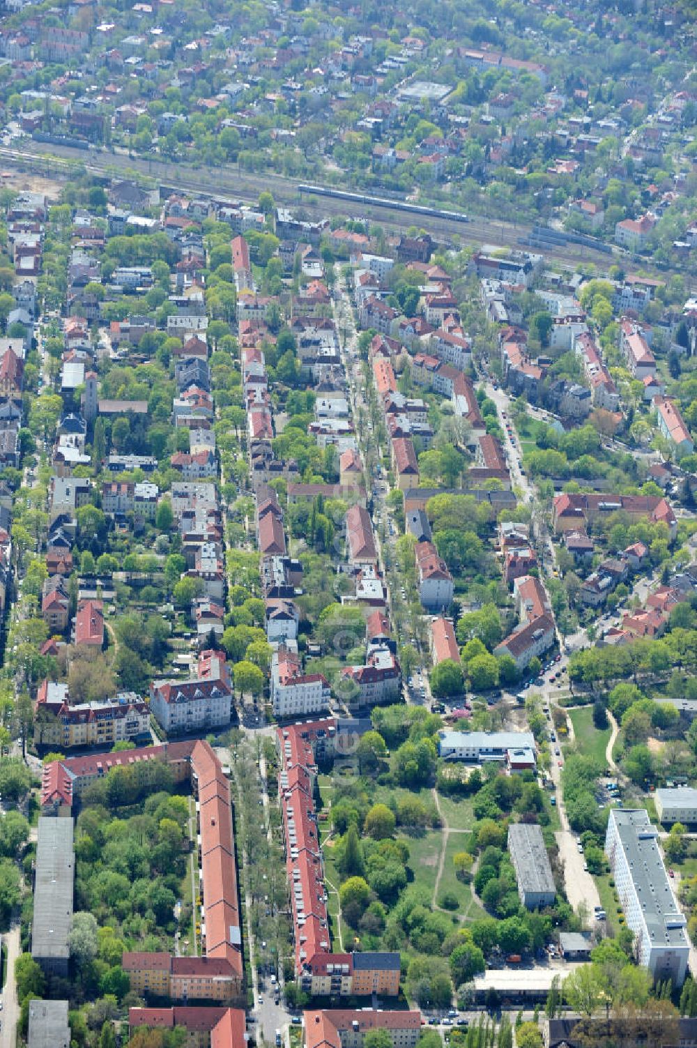 Aerial image Berlin-Lichtenberg - Areal der Planungsfläche der NCC Deutschland am Wohngebiet Aristotelessteig 14-16 in 10318 Berlin-Lichtenberg. Area of the planning area of the NCC Germany on residential Aristotelessteig 14-16 in 10318 Berlin-Lichtenberg.