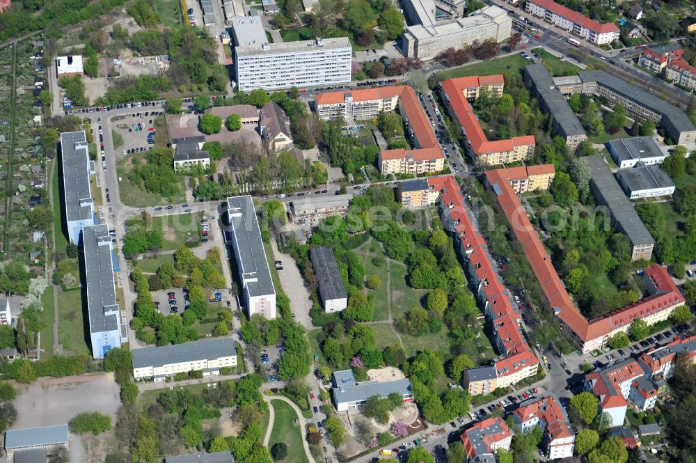 Aerial photograph Berlin-Lichtenberg - Areal der Planungsfläche der NCC Deutschland am Wohngebiet Aristotelessteig 14-16 in 10318 Berlin-Lichtenberg. Area of the planning area of the NCC Germany on residential Aristotelessteig 14-16 in 10318 Berlin-Lichtenberg.