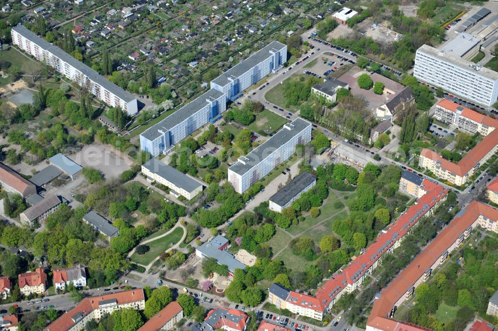 Aerial image Berlin-Lichtenberg - Areal der Planungsfläche der NCC Deutschland am Wohngebiet Aristotelessteig 14-16 in 10318 Berlin-Lichtenberg. Area of the planning area of the NCC Germany on residential Aristotelessteig 14-16 in 10318 Berlin-Lichtenberg.