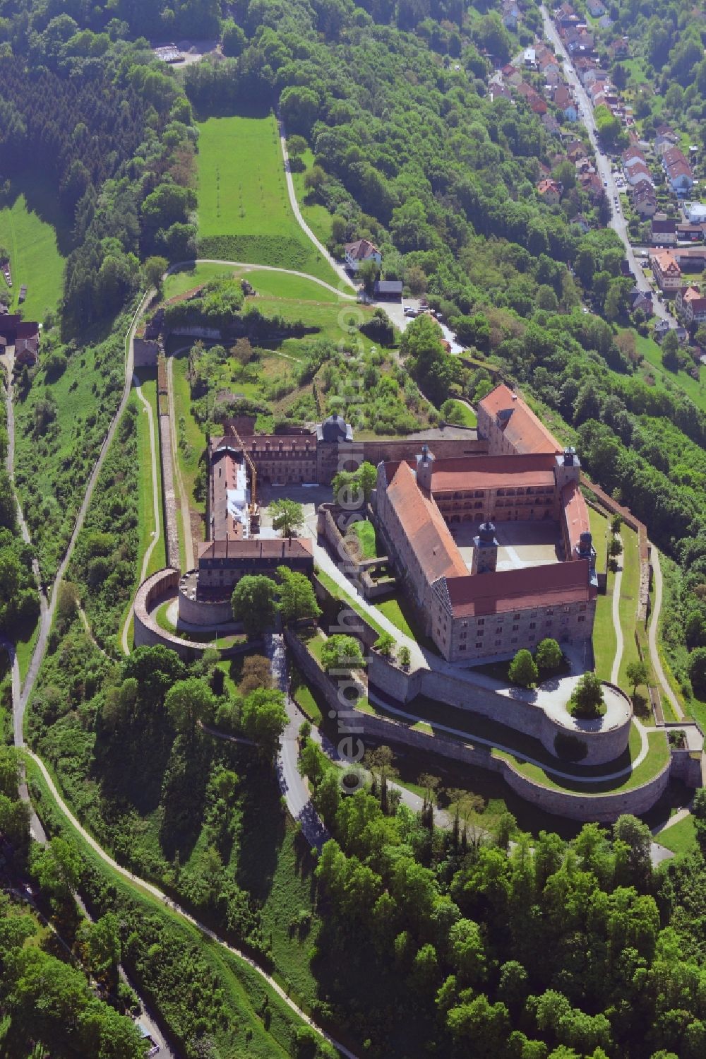 Aerial image Kulmbach - Castle Plassenburg in Kulmbach, Bavaria