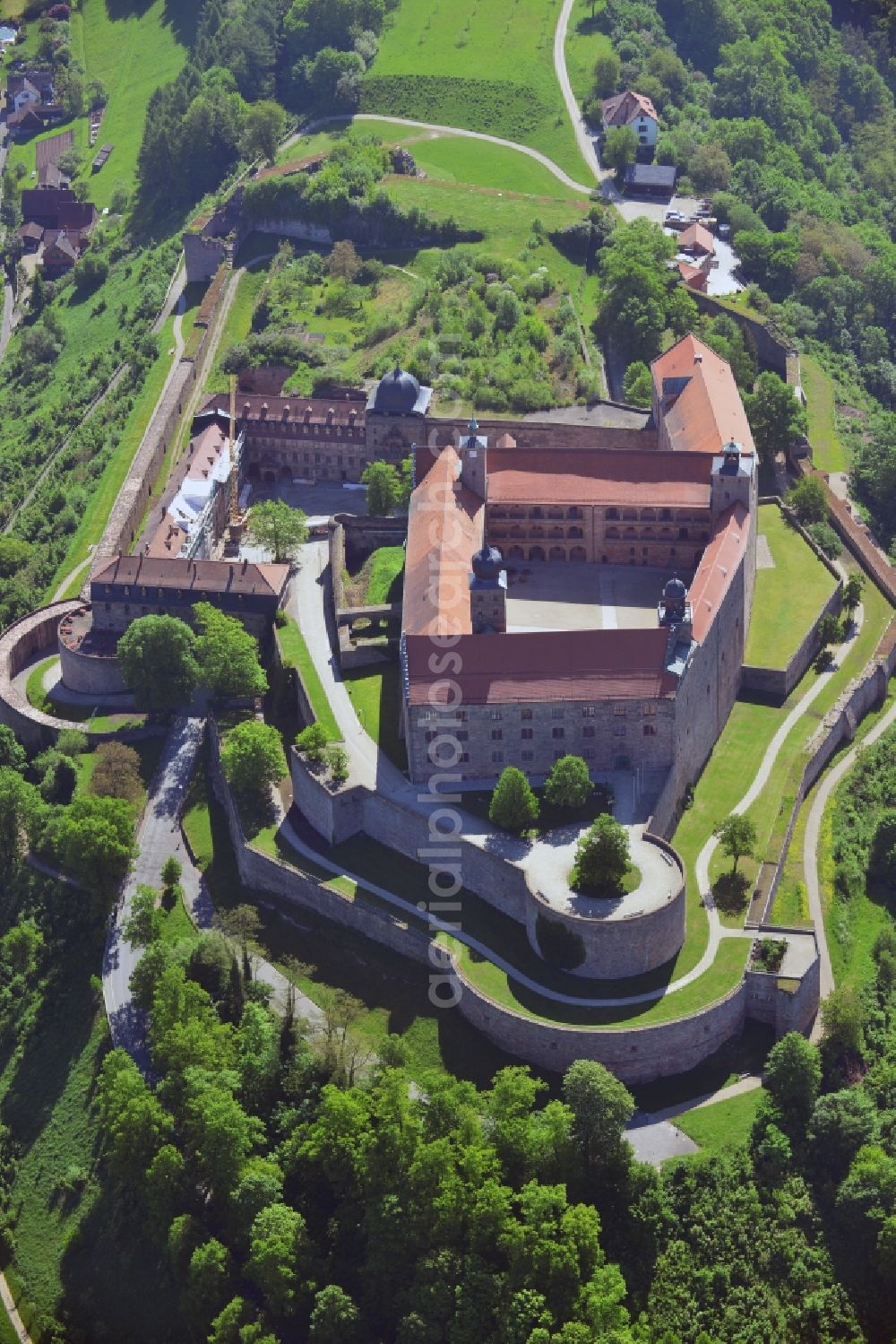 Kulmbach from above - Castle Plassenburg in Kulmbach, Bavaria