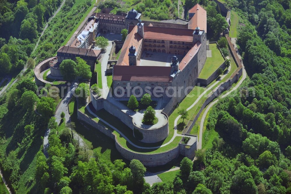 Kulmbach from the bird's eye view: Castle Plassenburg in Kulmbach, Bavaria