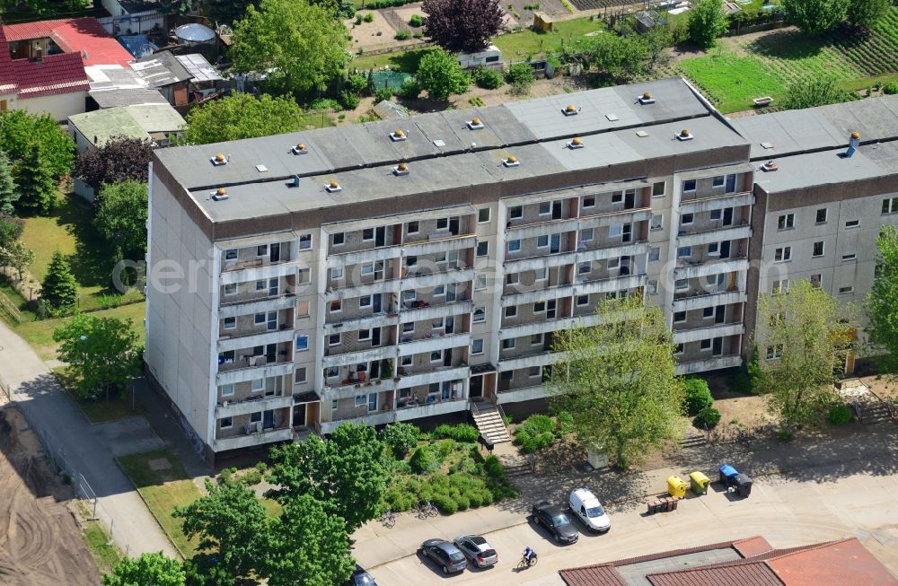 Genthin from the bird's eye view: View of a residential building in Genthin in the state of Saxony-Anhalt