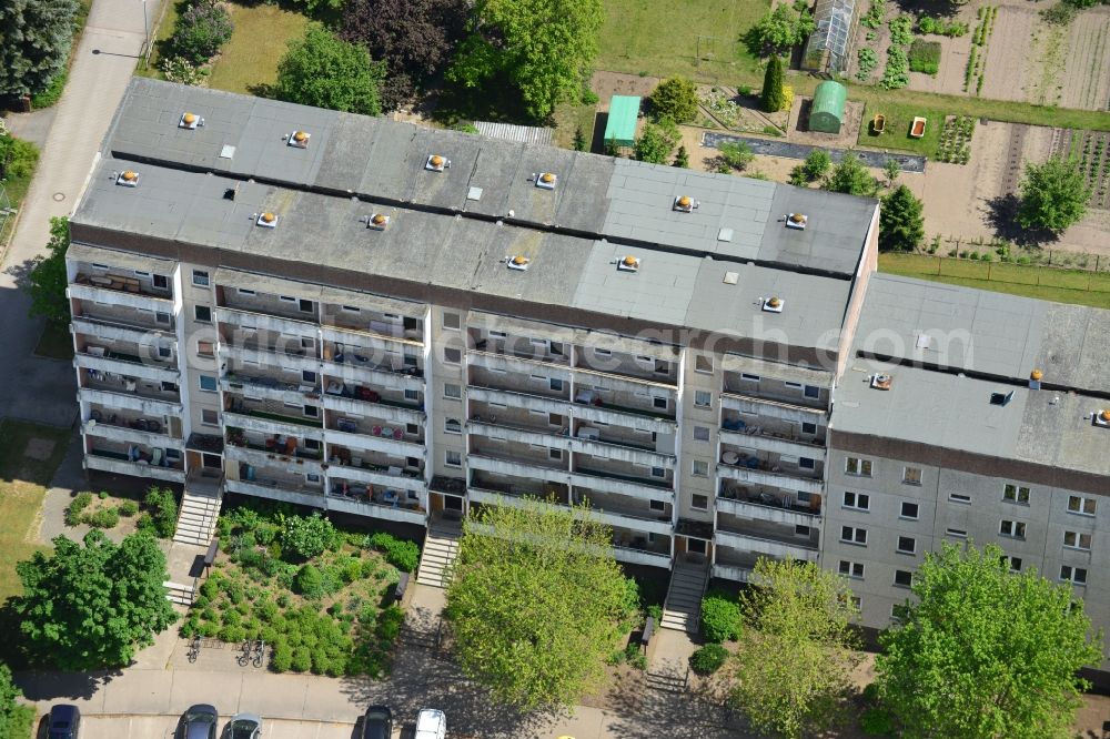 Genthin from above - View of a residential building in Genthin in the state of Saxony-Anhalt