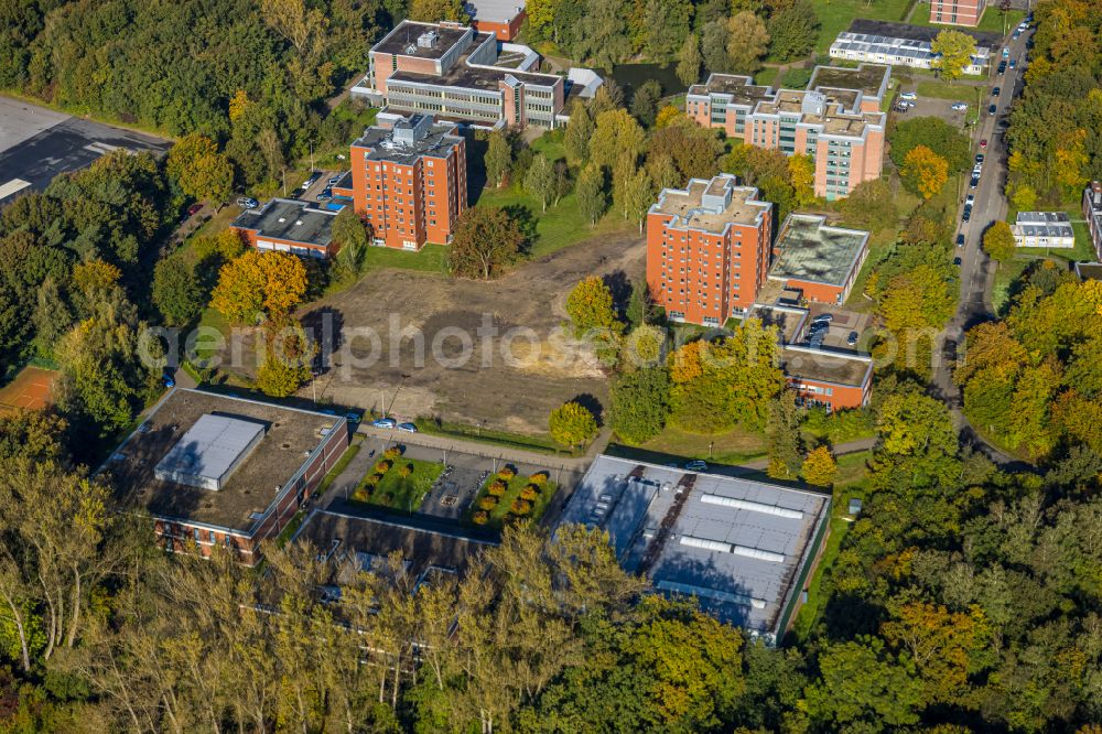 Aerial image Bork - Skyscrapers in the residential area of industrially manufactured settlement on Carl-Sievering-Strasse in Bork in the state North Rhine-Westphalia, Germany