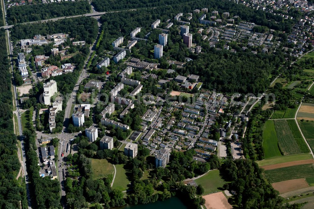 Landwasser from above - Residential area of industrially manufactured settlement in Landwasser in the state Baden-Wuerttemberg, Germany