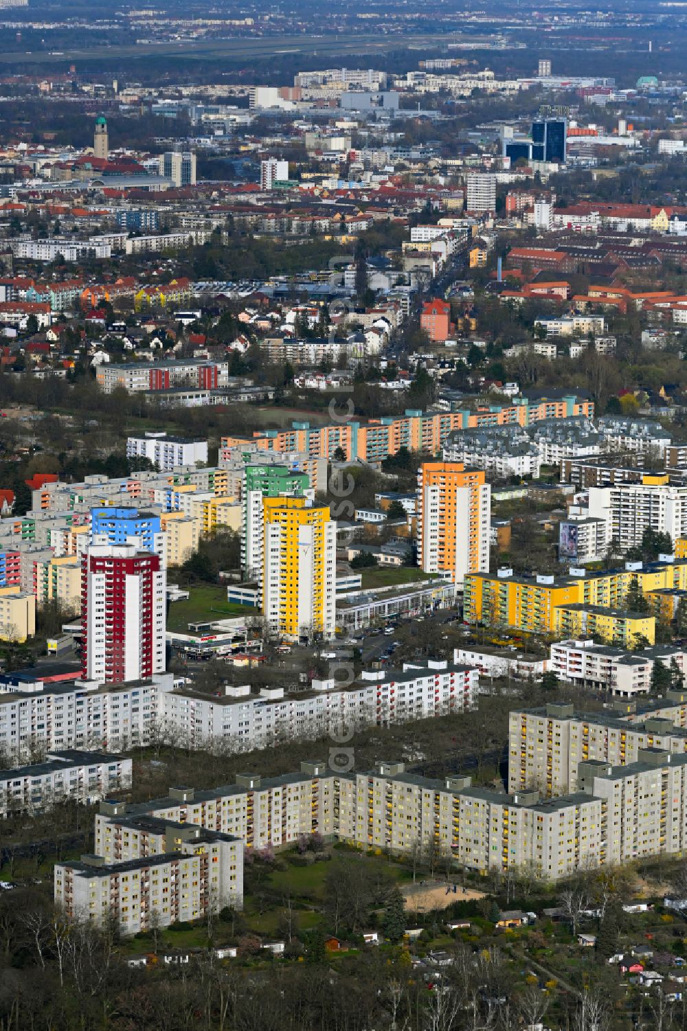 Aerial image Berlin - Residential area of industrially manufactured settlement in the district Staaken in Berlin, Germany