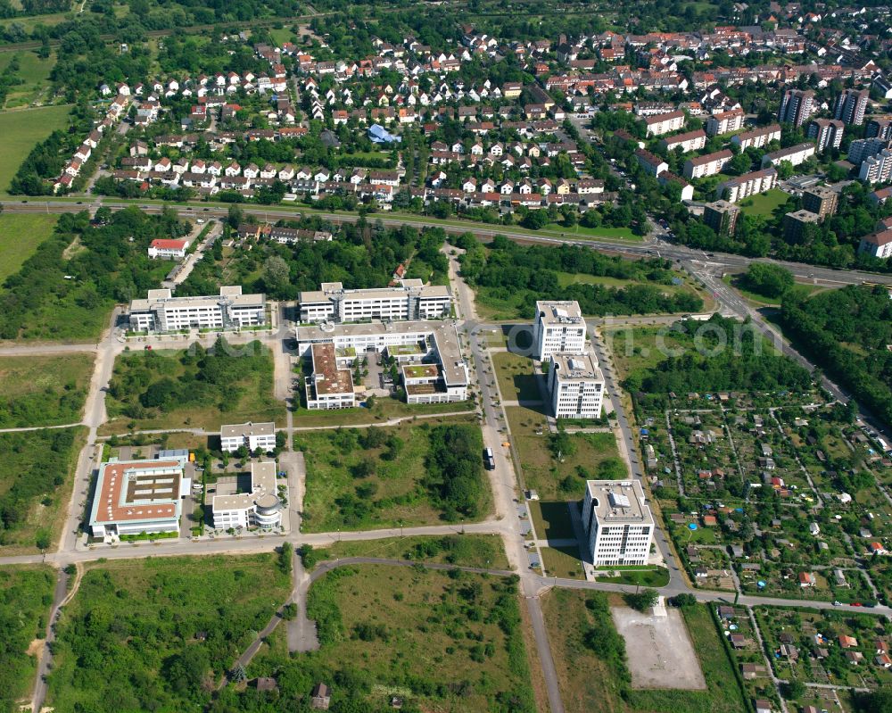 Aerial photograph Rintheim - Residential area of industrially manufactured settlement in Rintheim in the state Baden-Wuerttemberg, Germany