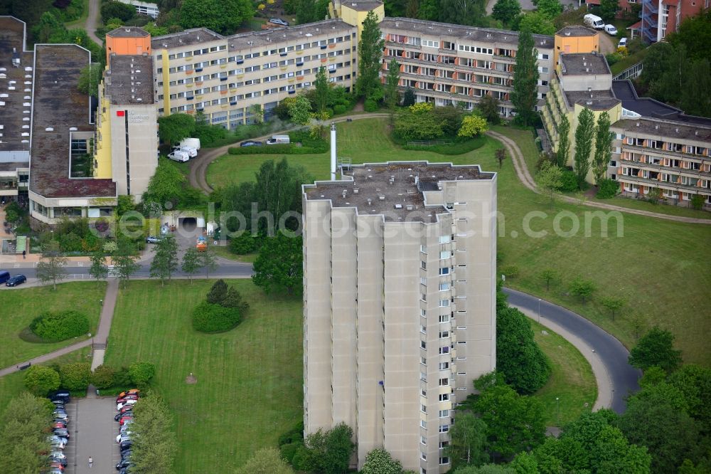 Aerial image Salem - Skyscrapers in the residential area of industrially manufactured settlement in Salem in the state Schleswig-Holstein