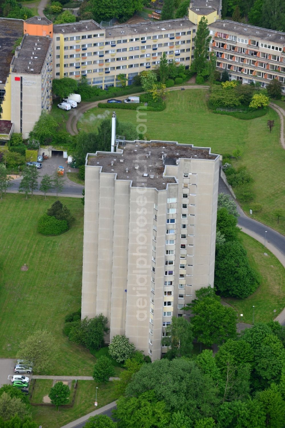 Salem from above - Skyscrapers in the residential area of industrially manufactured settlement in Salem in the state Schleswig-Holstein