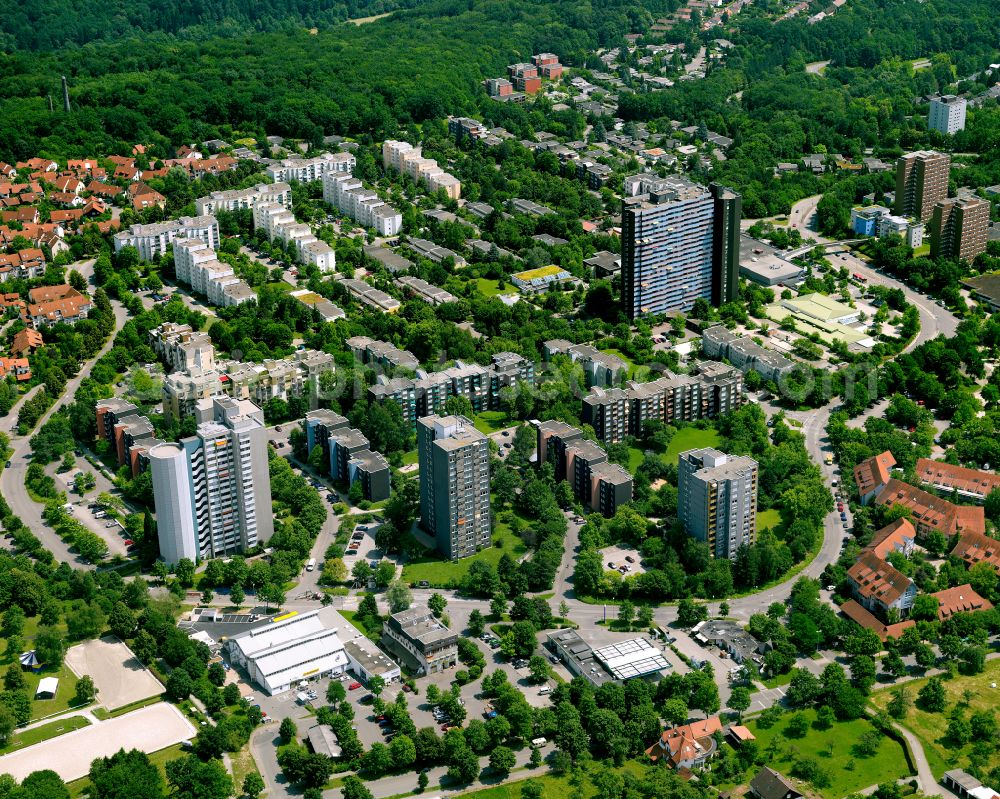 Aerial photograph Tübingen - Residential area of industrially manufactured settlement in Tübingen in the state Baden-Wuerttemberg, Germany