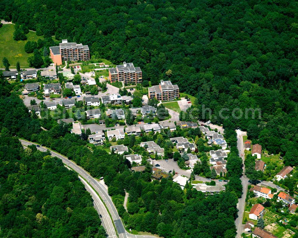 Tübingen from the bird's eye view: Residential area of industrially manufactured settlement in Tübingen in the state Baden-Wuerttemberg, Germany