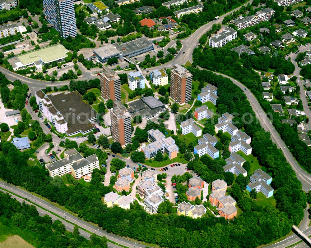 Waldhäuser from the bird's eye view: Residential area of industrially manufactured settlement in Waldhäuser in the state Baden-Wuerttemberg, Germany