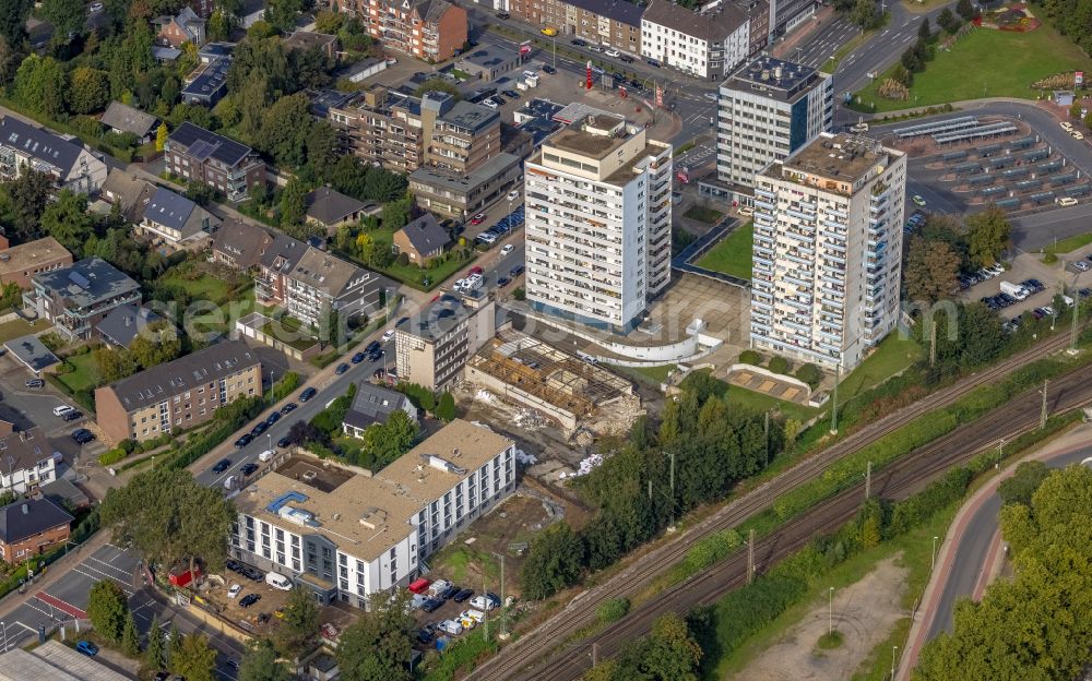 Aerial photograph Wesel - Residential area of industrially manufactured settlement in Wesel at Ruhrgebiet in the state North Rhine-Westphalia, Germany