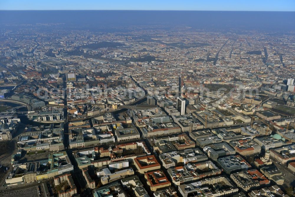 Aerial image Berlin Mitte - Plates construction multi-family buildings on Wilhelmstrasse in Mitte in Berlin