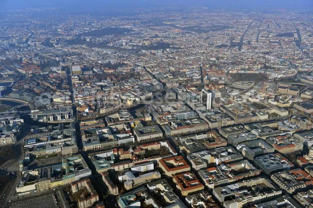 Aerial photograph Berlin Mitte - Plates construction multi-family buildings on Wilhelmstrasse in Mitte in Berlin