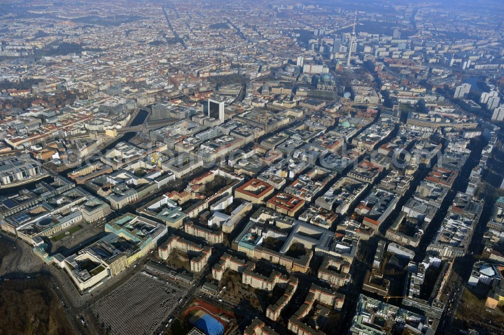 Aerial photograph Berlin Mitte - Plates construction multi-family buildings on Wilhelmstrasse in Mitte in Berlin