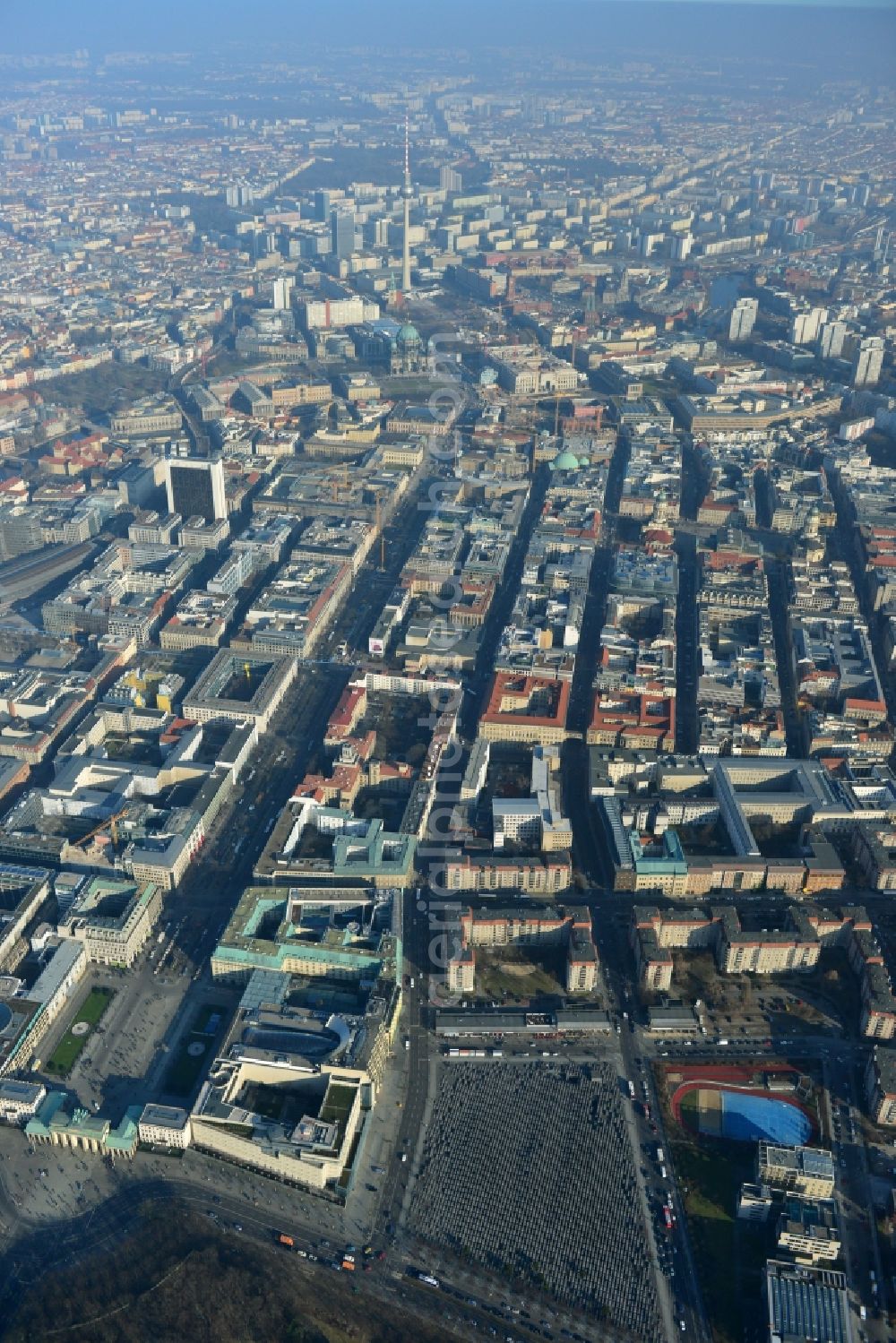 Aerial photograph Berlin Mitte - Plates construction multi-family buildings on Wilhelmstrasse in Mitte in Berlin