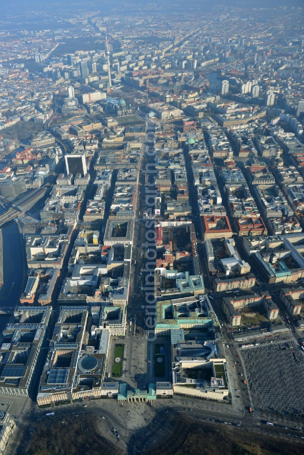 Berlin Mitte from above - Plates construction multi-family buildings on Wilhelmstrasse in Mitte in Berlin