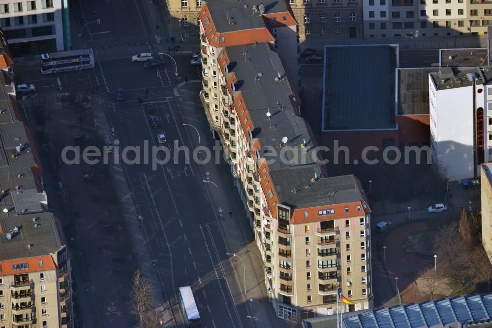 Aerial image Berlin Mitte - Plates construction multi-family buildings on Wilhelmstrasse in Mitte in Berlin