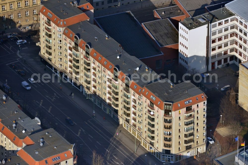 Aerial photograph Berlin Mitte - Plates construction multi-family buildings on Wilhelmstrasse in Mitte in Berlin